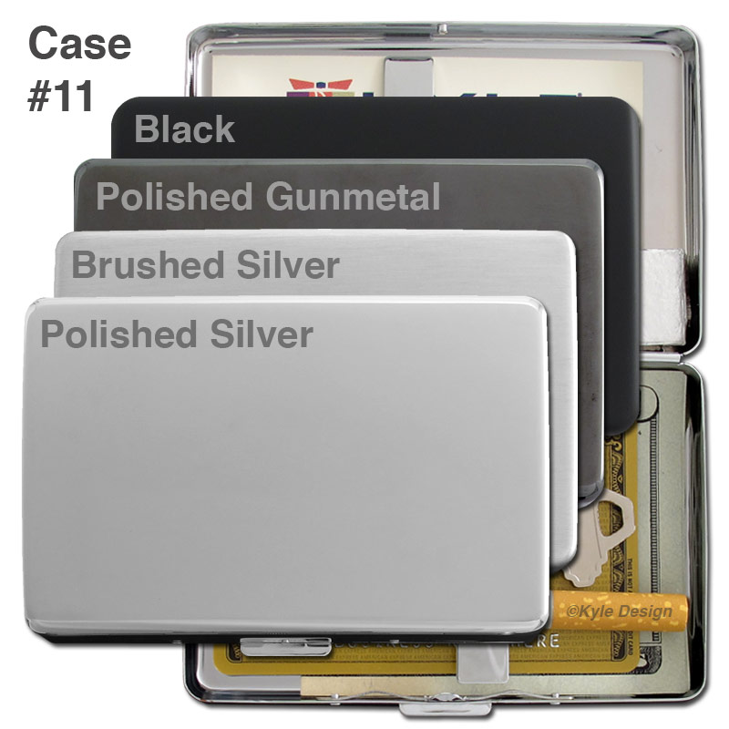 Case #11 Metal wallet #11 for 16 100mm cigarettes or 15 credit cards.