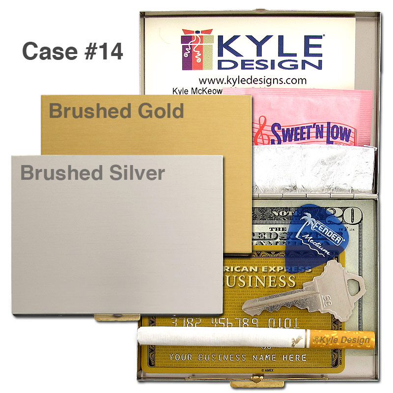 Case #14 Metal wallet #14 for 12 credit cards or 9 100mm cigarettes.