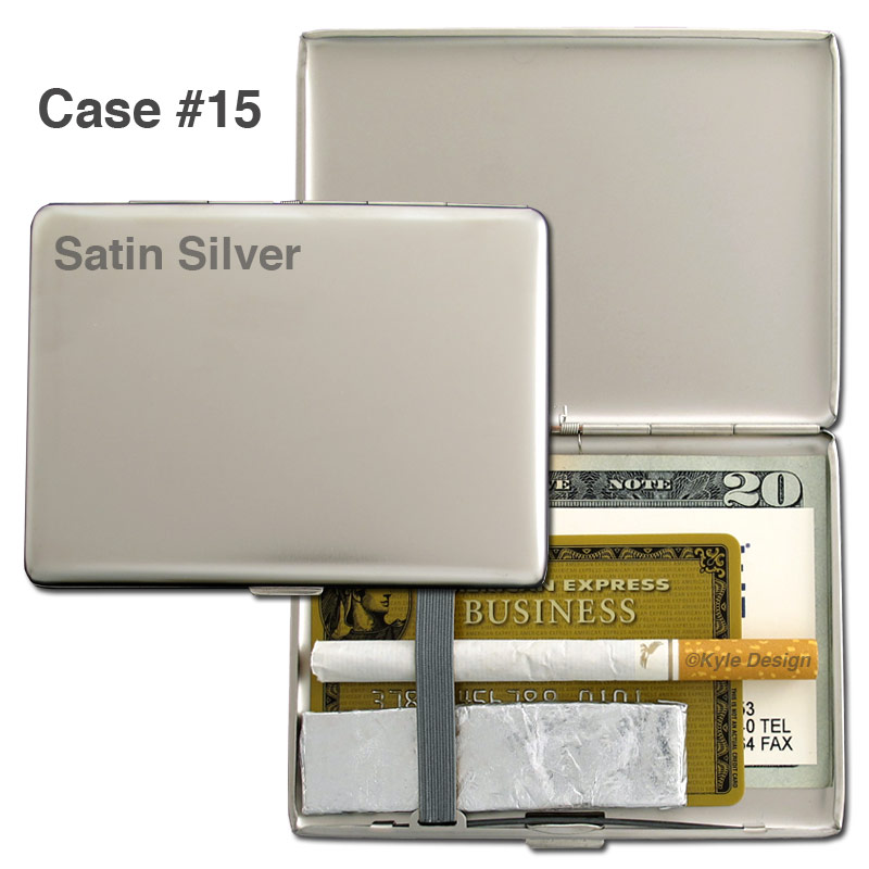 Case #15 Metal wallet #15 for 100mm cigarettes or 10 credit cards.
