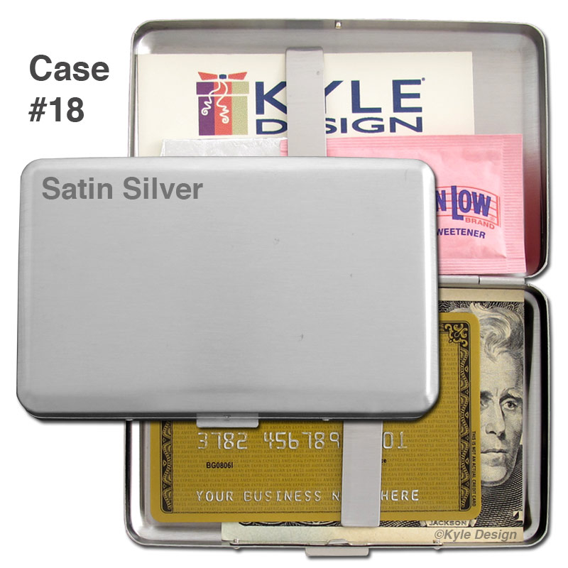 Case #18 Metal wallet #18 for 16 cigarettes or 20 credit cards.