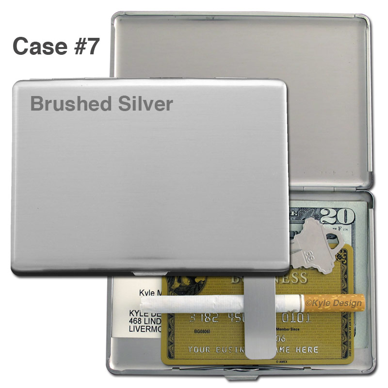 Case #7 Metal wallet #7 for 10 100mm cigarettes or 8 credit cards