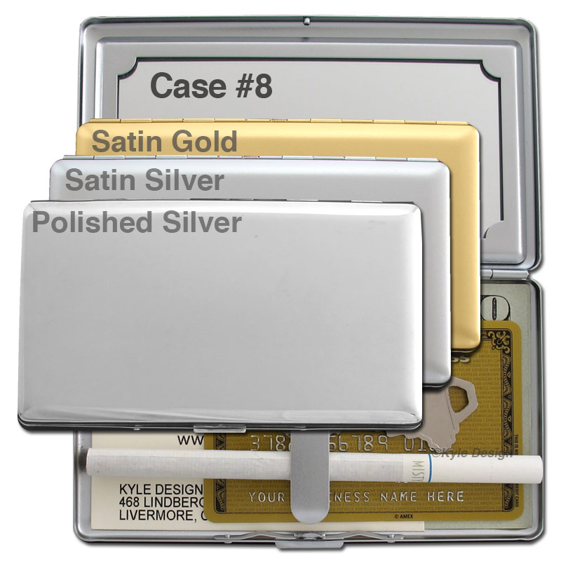 Case #8 Metal wallet #8 for 8 120mm cigarettes or 7 credit cards